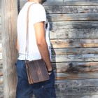 Leather crossbody bag for Men, small size 
