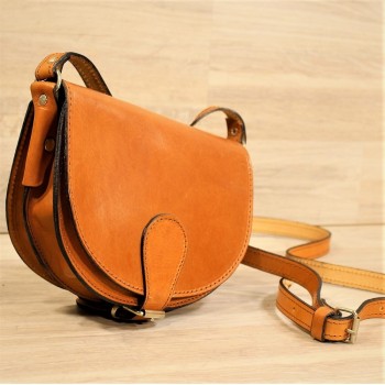 Mini Leather Bag for women's, with buckle "Moon"