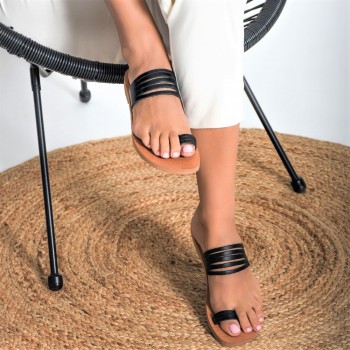 Women's Leather Toe Ring Sandals